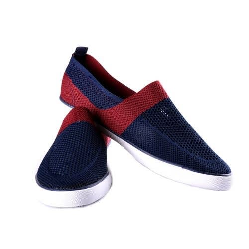 Sleek Mesh Sneakers - Red And Blue